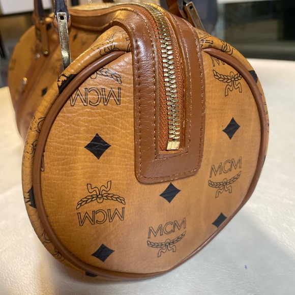 MCM Visetos Cognac Monogram Papillon Satchel - Picture 7 of 17